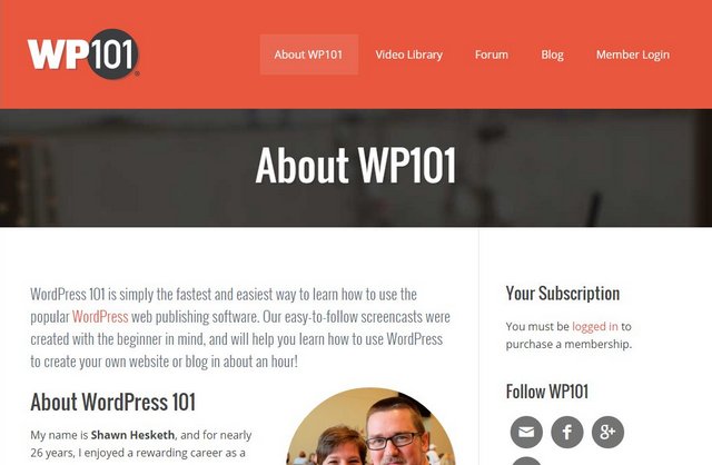 WP101 front page